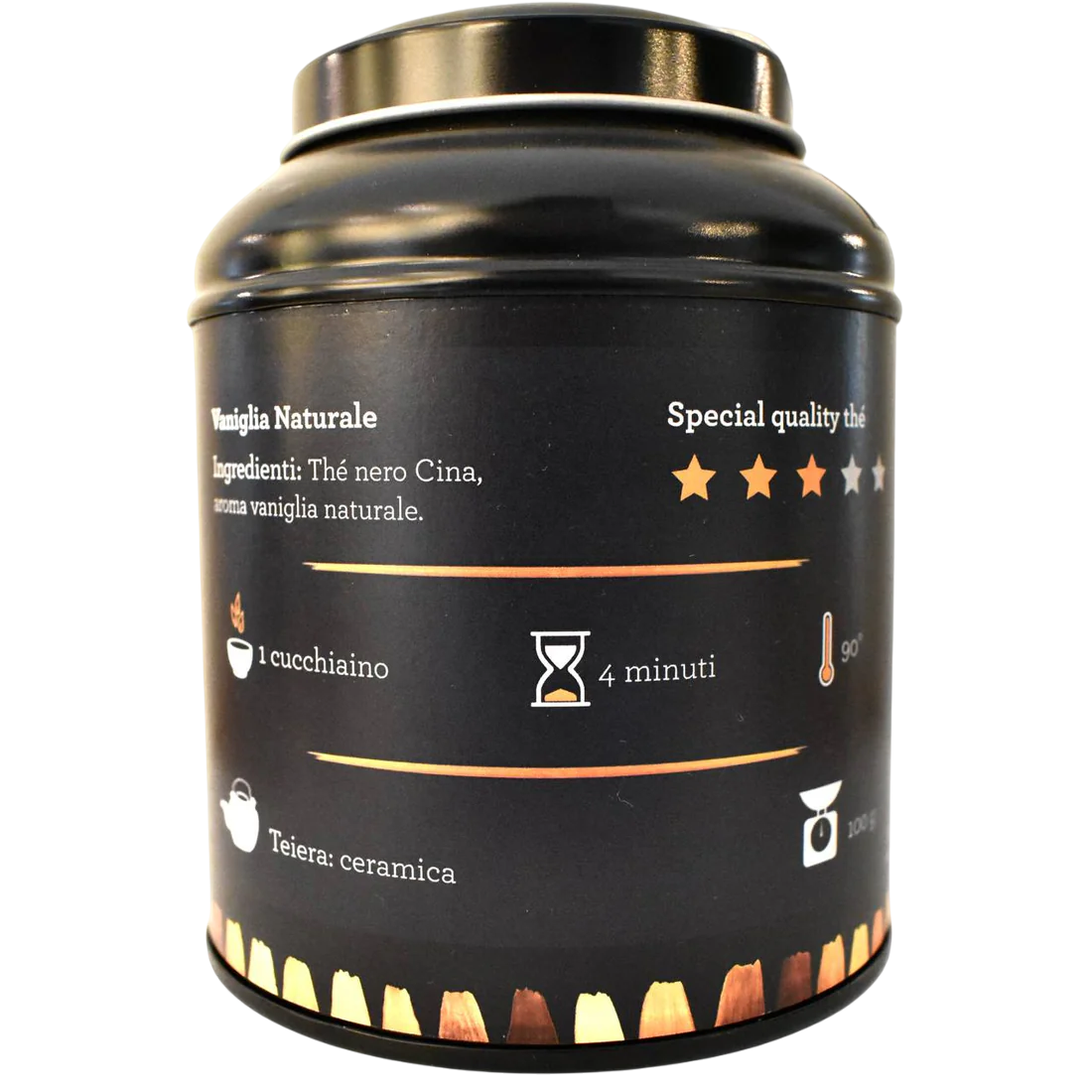 Tè Vaniglia Naturale (Tè Nero) Barattolo 100g