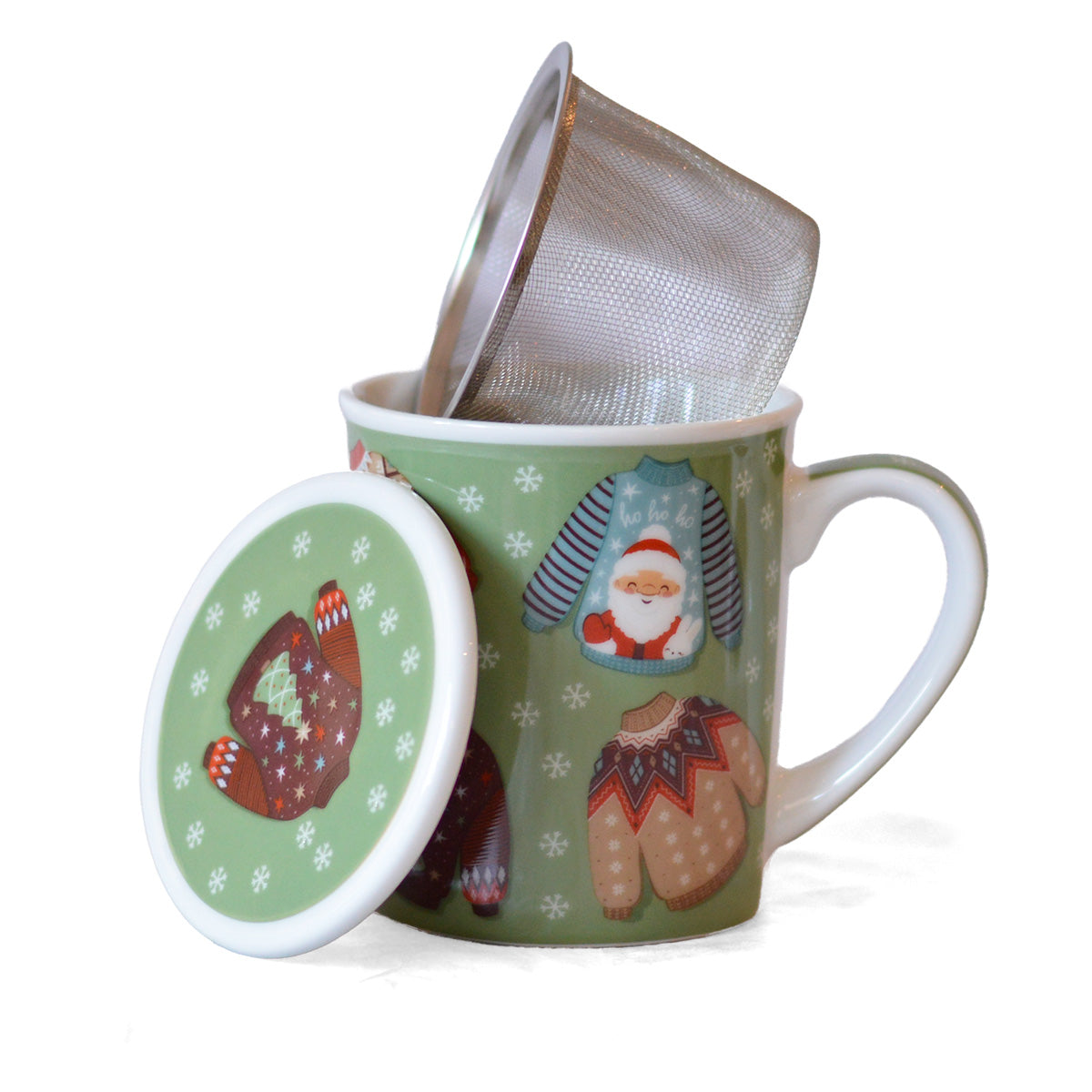 Kit per il tè di tazza teiera e barattolo invernale colore