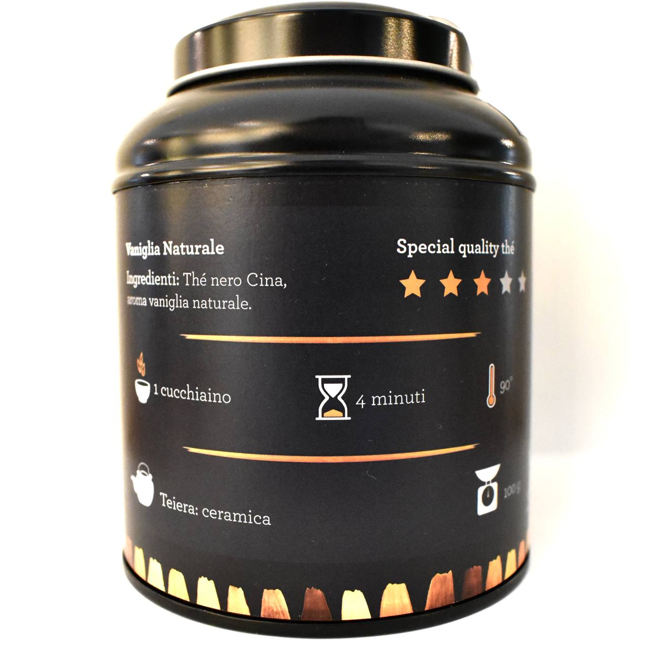 Tè Vaniglia Naturale (Tè Nero) Barattolo 100g