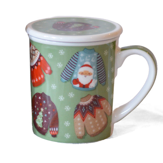 Kit per il tè di tazza teiera e barattolo invernale colore 